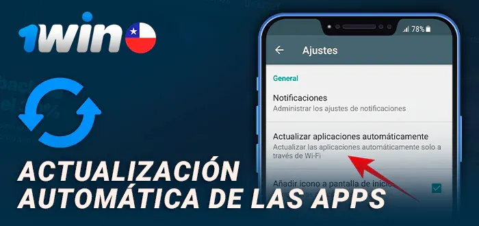 Aviso de actualización en la aplicación de 1win